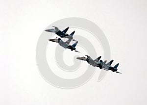 Aerobatic teams Falcons Of Russia on planes Su-27.