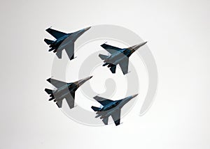 Aerobatic teams Falcons Of Russia on planes Su-27.