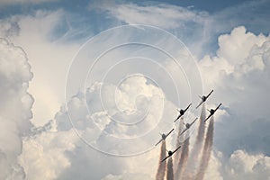 Aerobatics team during airshow photo