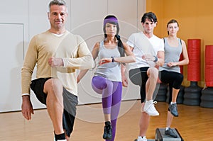 Aerobic exercises at gym
