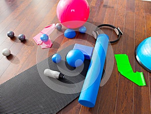 Aerobic Pilates stuff mat balls roller magic ring