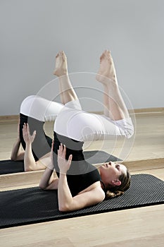 Aerobics fitness woman mirror sport gym yoga girl