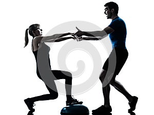 Aerobics intstructor with mature woman exercising