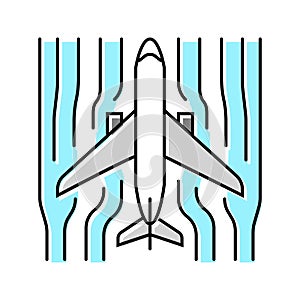 aerodynamics aeronautical engineer color icon vector illustration