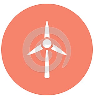 Aerogenerator, mill, Isolated Vector Icon which can be easily edit or modified. photo