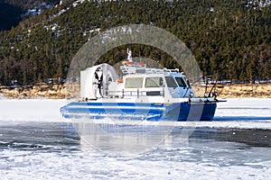 Aerohod, Khivus, a special hovercraft on the ice of the lake.