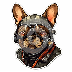 Aeronaut French Bulldog Decal Sticker - Steelpunk 2d Game Art