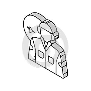 aeronautical engineer worker isometric icon vector illustration photo