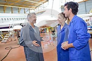 Aeronautical engineers students and teacher photo