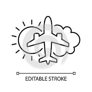 Aeronautical meteorology chalk linear icon