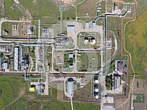 Aerophotographing station separation and dehydration of oil and gas