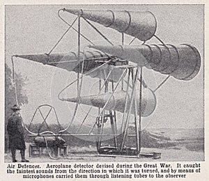 Aeroplane detector devised during the Great War