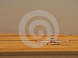 Aeroplane on field