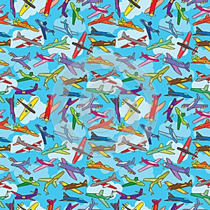 Aeroplane Fly Sky Seamless Texture_eps photo