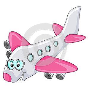 Aeroplane funny cartoon vector illustration