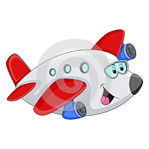 Aeroplane funny cartoon vector illustration