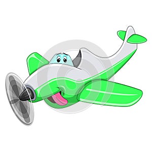 Aeroplane funny cartoon vector illustration