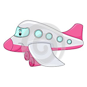 Aeroplane funny cartoon vector illustration