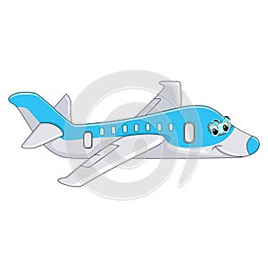Aeroplane funny cartoon vector illustration
