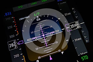 Aeroplane instruments closeup
