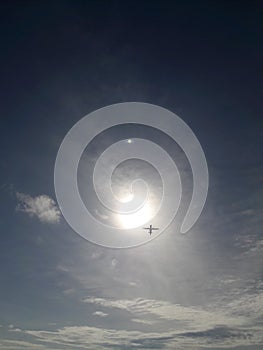 Aeroplane in the sunlight