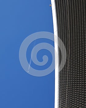 Aeroplane and the Walkie Talkie Building in London, UK