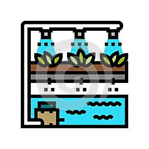 aeroponics water system irrigation color icon vector illustration