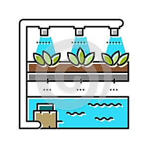 aeroponics water system irrigation color icon vector illustration
