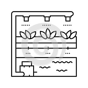 aeroponics water system irrigation line icon vector illustration