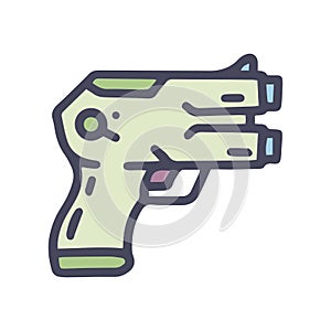 aerosol gun color vector doodle simple icon