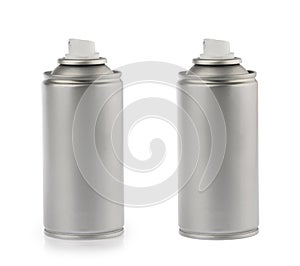 Aerosol spray can isolated on white background photo