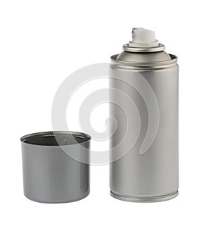 Aerosol spray can isolated on white background without shadow clipping path