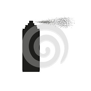 Aerosol spray can silhouette. Vector illustration isolated on white