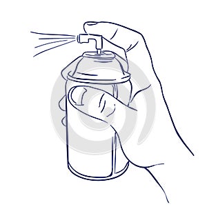 Aerosol spray in hand spraying