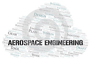 Aerospace Engineering typography word cloud create with the text only