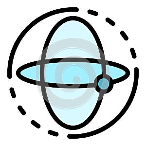 Aerospace gyroscope icon color outline vector