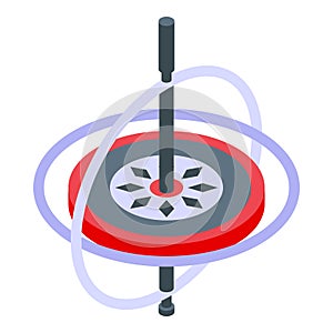 Aerospace gyroscope icon, isometric style