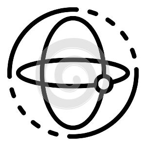 Aerospace gyroscope icon, outline style