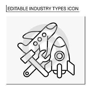 Aerospace industry line icon