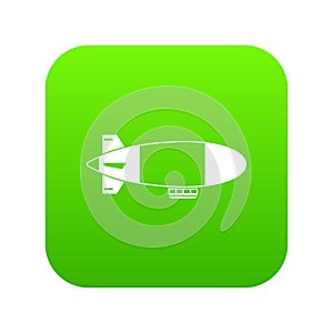 Aerostat airship icon digital green