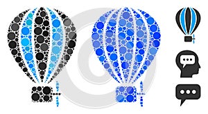 Aerostat Balloon Composition Icon of Spheric Items
