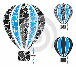 Aerostat balloon Mosaic Icon of Inequal Elements