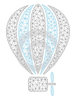 Aerostat Balloon Polygonal Frame Vector Mesh Illustration