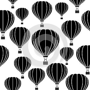 Aerostat balloon. Seamless vector pattern.