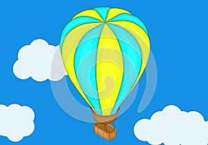 Aerostat baloon isometric flat vector