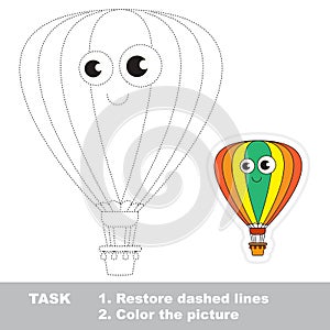 Aerostat to be traced. Vector trace game.