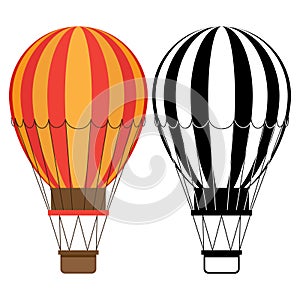 Aerostat vector icons. Hot air balloons isolated on white background