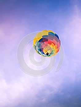 Aerostatic balloon in the blue sky