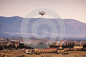 Aerostatic balloon festival over the city of Segovia, Castilla y LeÃ³n. Spain