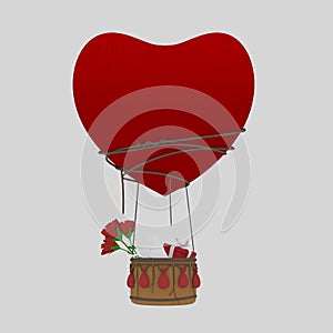 Aerostatic Balloon Heart Love with Saint Valentine